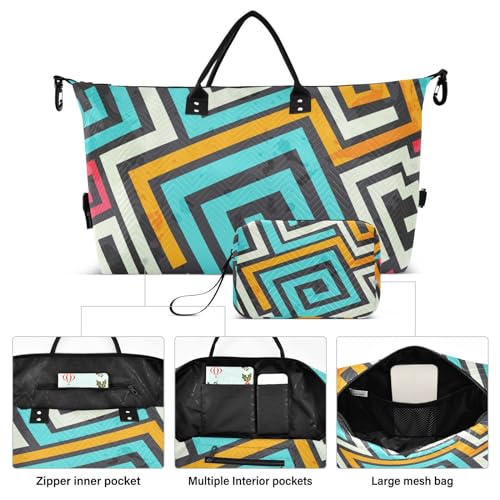 Bolaz Duffle Bag for Travel-Colorful Geometry， Easy Update Large Magnectic Sticker Refrigerator Magnets Decor Wash Machine Magnet Decals23"x26"2