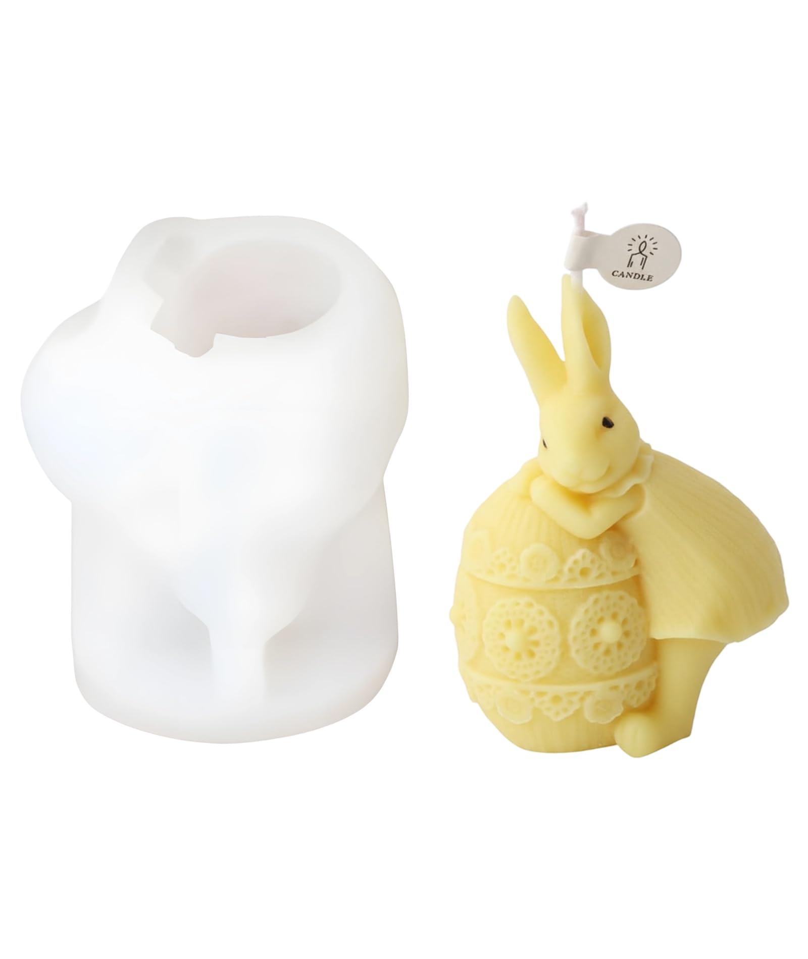 Easter Egg Mould, Candle Mould Silicone, Bunny Shaped Candle Making Mold for DIY Crafts, Home Decor, Easter Gifts, Rabbit Lying Down Design-image-12