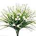 Artificial Shrubs, Hogado 4pcs Fake Calla Lily Faux Plastic Greenery Plants Flower Arrangement for Home Kitchen Dining Room Hanging Planter Garden Cream
