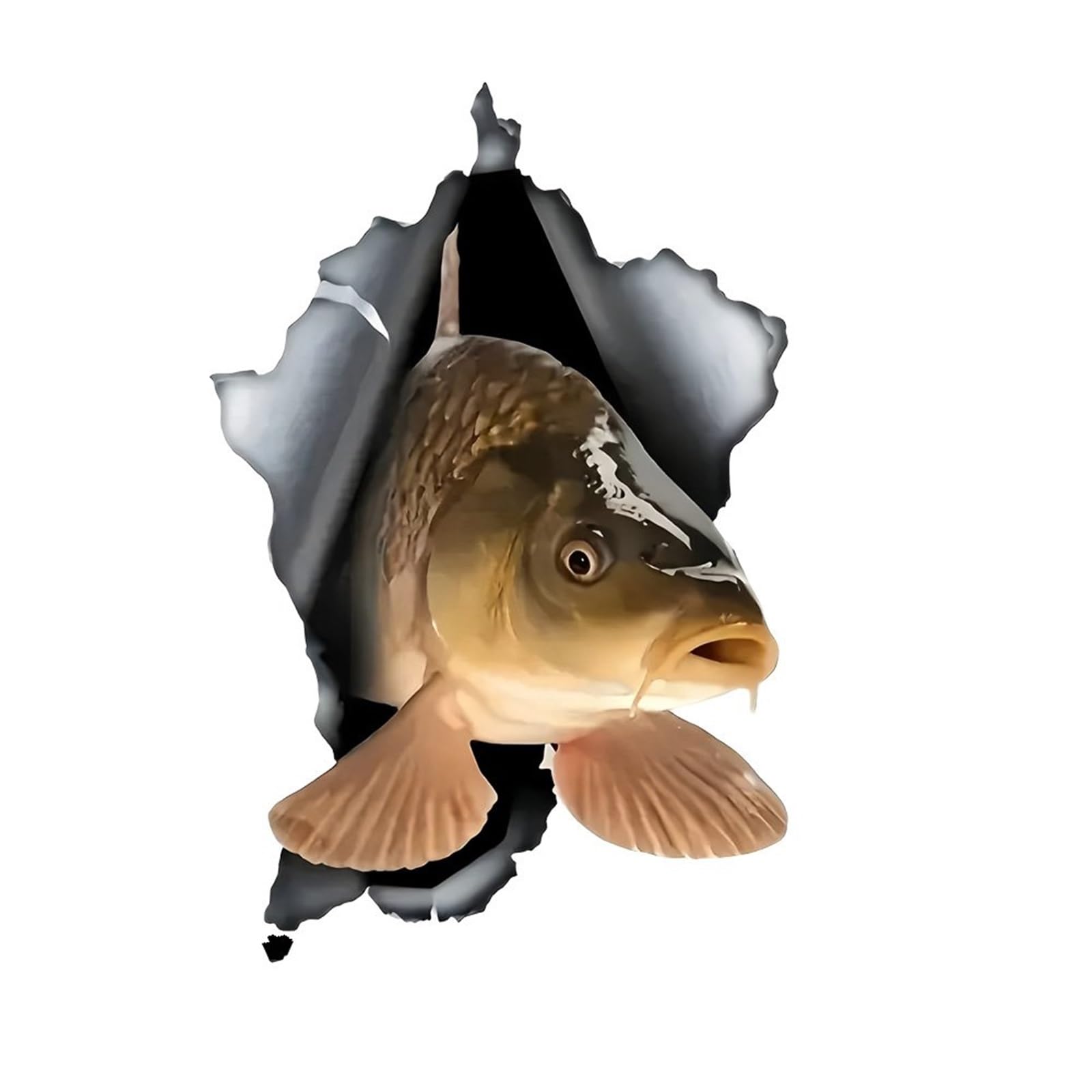 1pc Carp Fish Lively Stickers Car Decals, Fishing Theme, Suitable for Windshield Laptop Luggage Phone Motorcycle