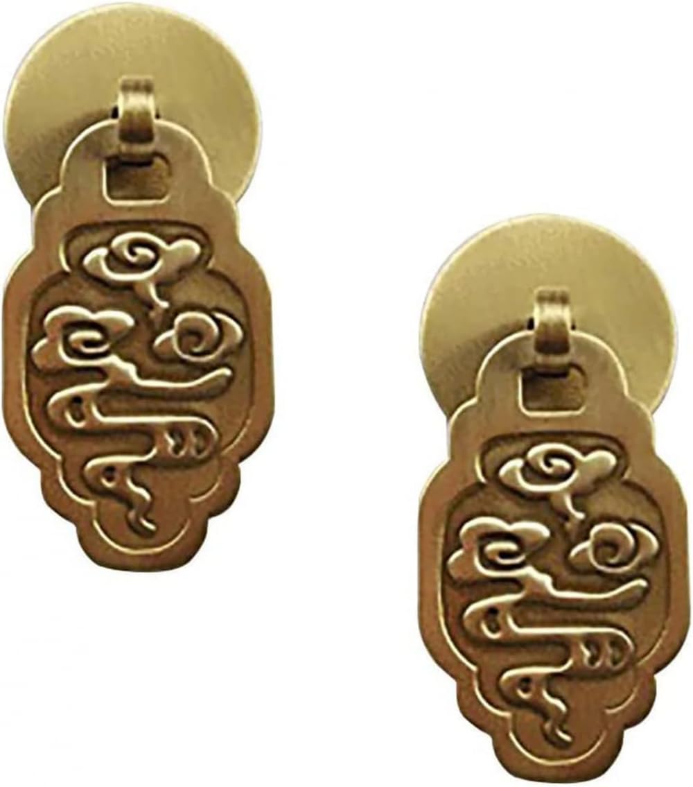VOPLIVAT Vintage Brass Cabinet Drawer Pulls, Brass Drawer Knobs Cabinet Pulls Bronze Chinese Style(OneColor)