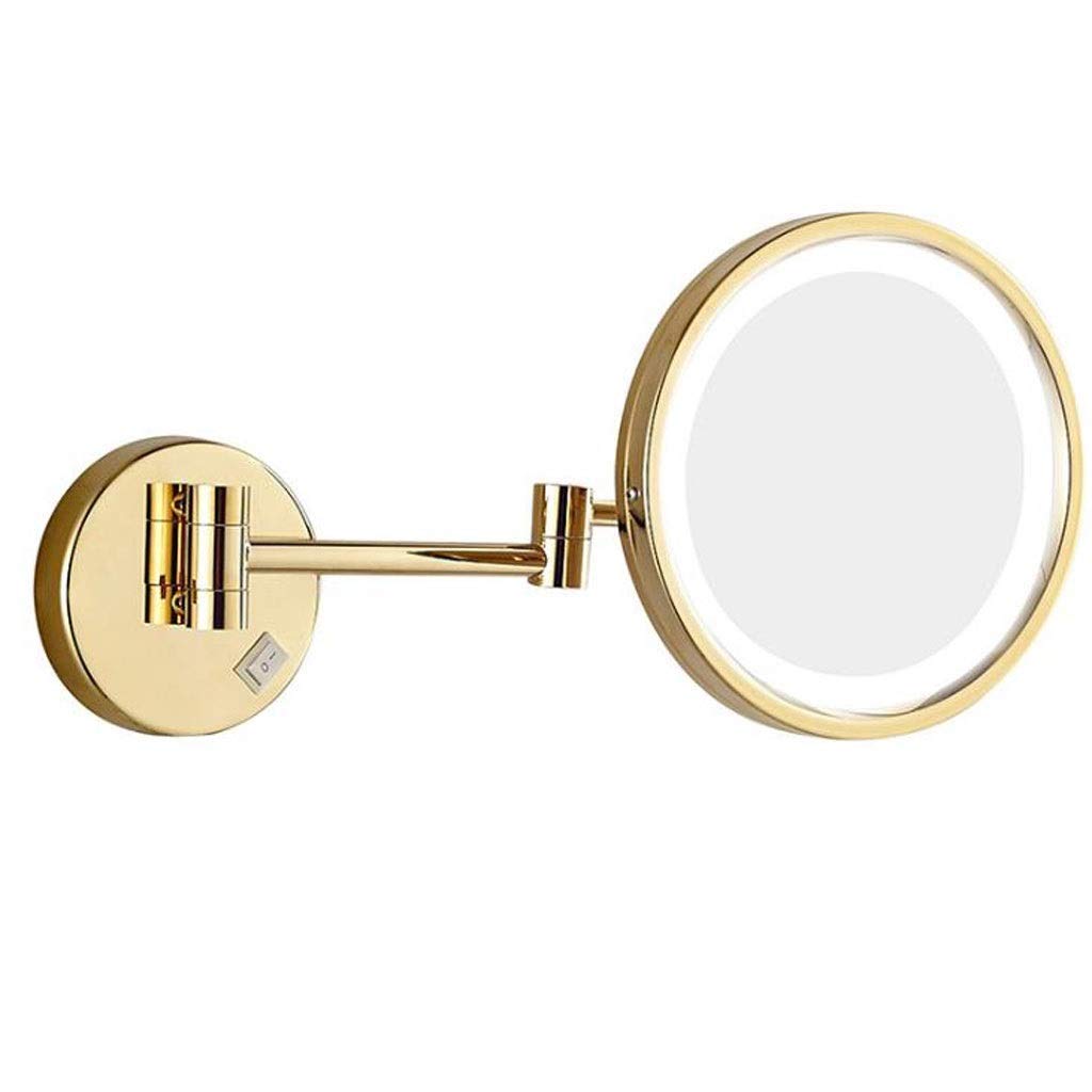 Espejo de tocador, Espejo de Maquillaje, Espejo de tocador con iluminación LED, Montaje en Pared, Espejo cosmético con Aumento 3X, Extensible de una Cara para baño, Espejo cosmético/B