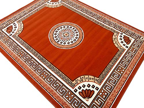 Image of Modern Rectangular Carpet Velvet Touch 150X200 Cm(5X7 Feet) Rust B