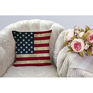 HGOD DESIGNS Vintage American Flag Pillow,USA Flag Throw Pillow Cotton Linen Square Cushion Cover Standard Pillowcase for Men Women Home Decorative Sofa Armchair Bedroom Livingroom 18X18 inch HGOD DESIGNS Vintage American Flag PillowUSA Flag Throw Pillow Cotton Linen Square Cushion Cover Standard Pillowcase for Men Women Home Decorative Sofa Armchair Bedroom Livingroom 18X18 inch