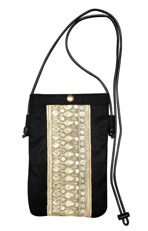 Amazon | [Mefelia] インド刺繍リボンのスマホショルダーポーチ