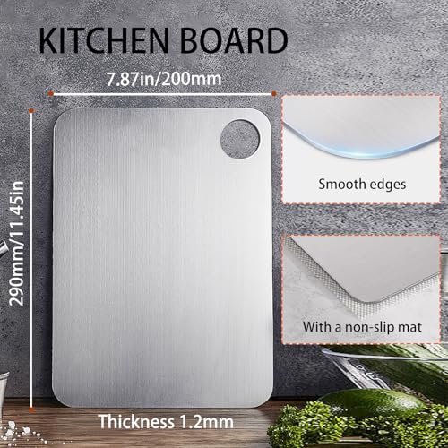 Tabla de Cortar de Titanio YOWOMTA para Cocina, Ideal para Frutas, Carnes y Verduras, con Base Antideslizante miniatura 2