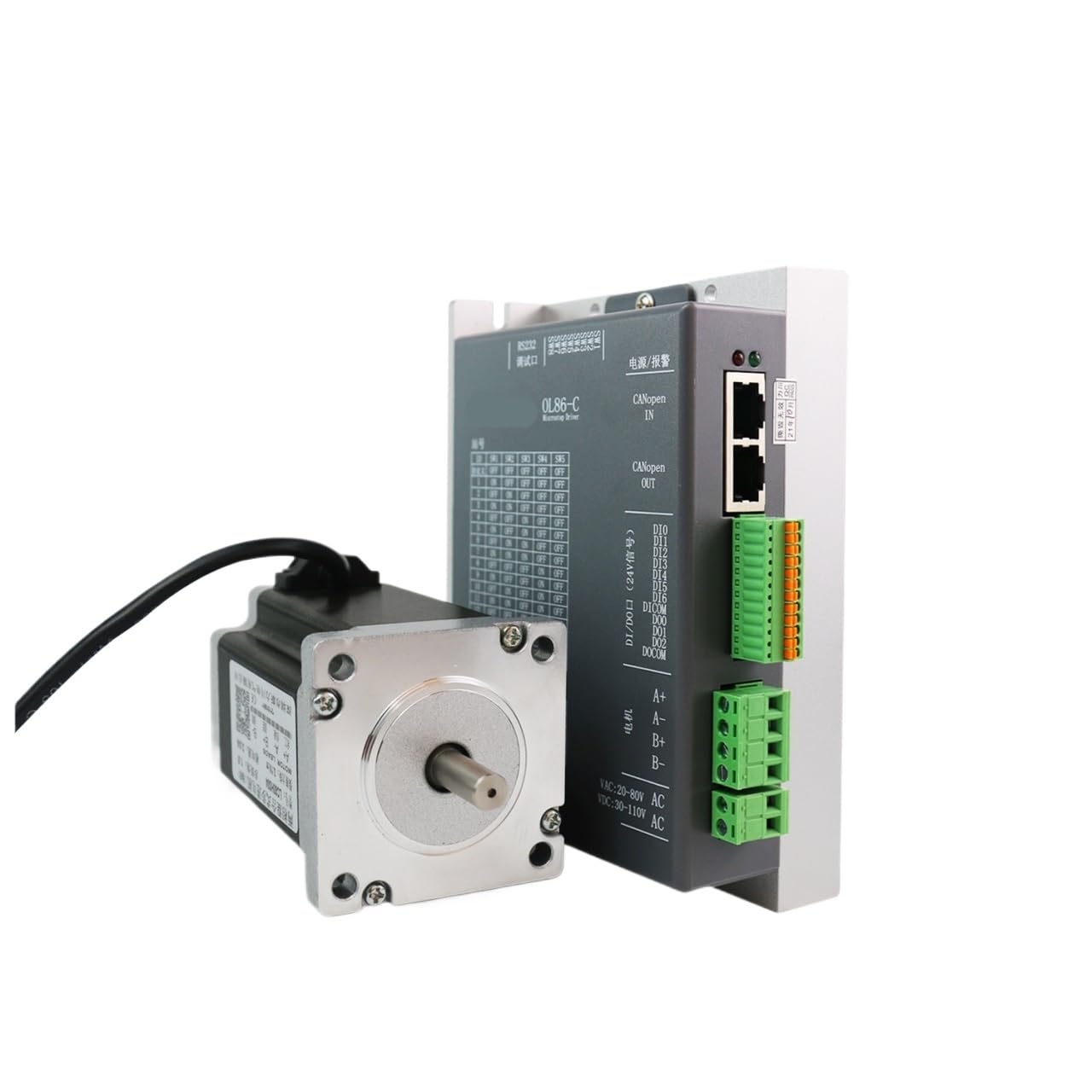 EKFBQBGW DC30~110V/AC20~80V 3A 1.6/2.1/2.5/3.1/3.5/3.8N.m 2 Phase Nema24 Stepper electronic starter Controller Kit Open Loop Stepper electronic starter Drivers Kit(Nema24 3.8Nm Kit)