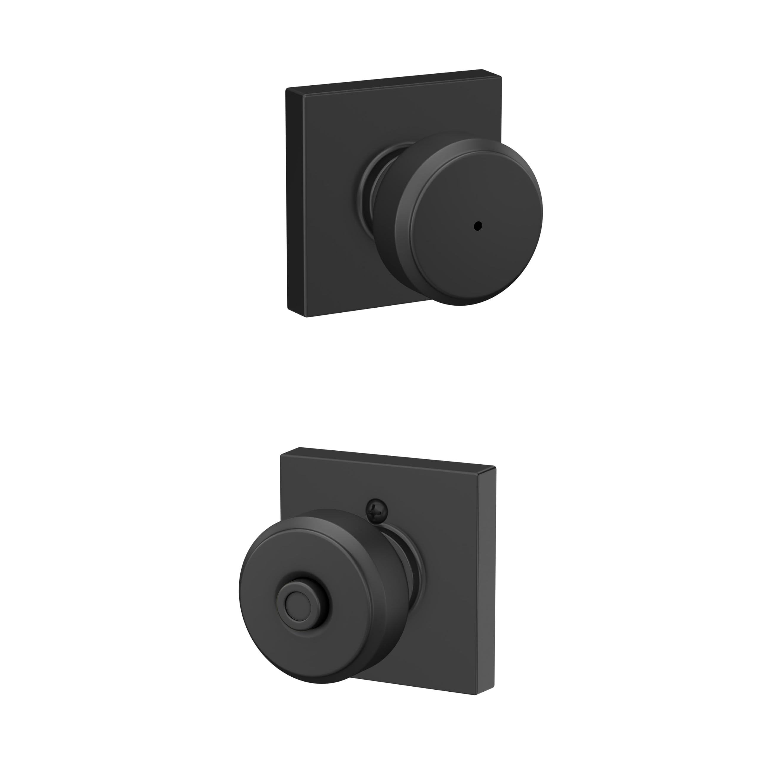 SCHLAGE Bowery Bed/Bath Privacy Door Knob with Lock, Matte Black