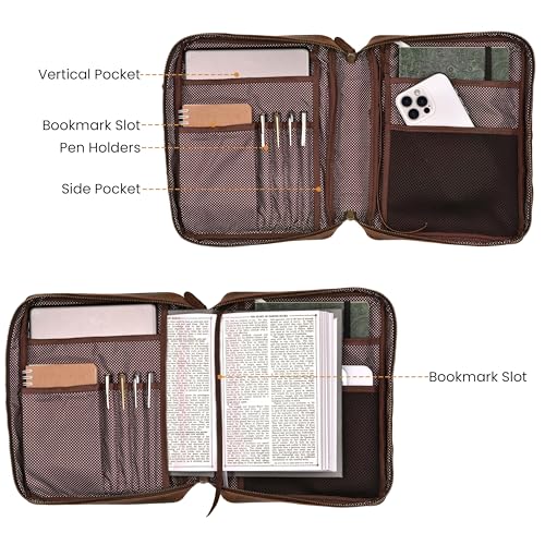 LEATHER VILLAGE Large Leather Bible Cover