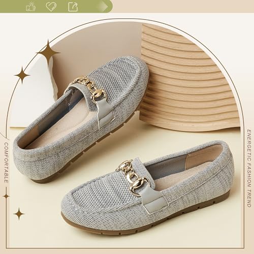 Image of ABEJOJO Women's Loafer Shoes, Comfortable Slip on Casual Flat Penny Shoes for Walking, Driving, Dressy