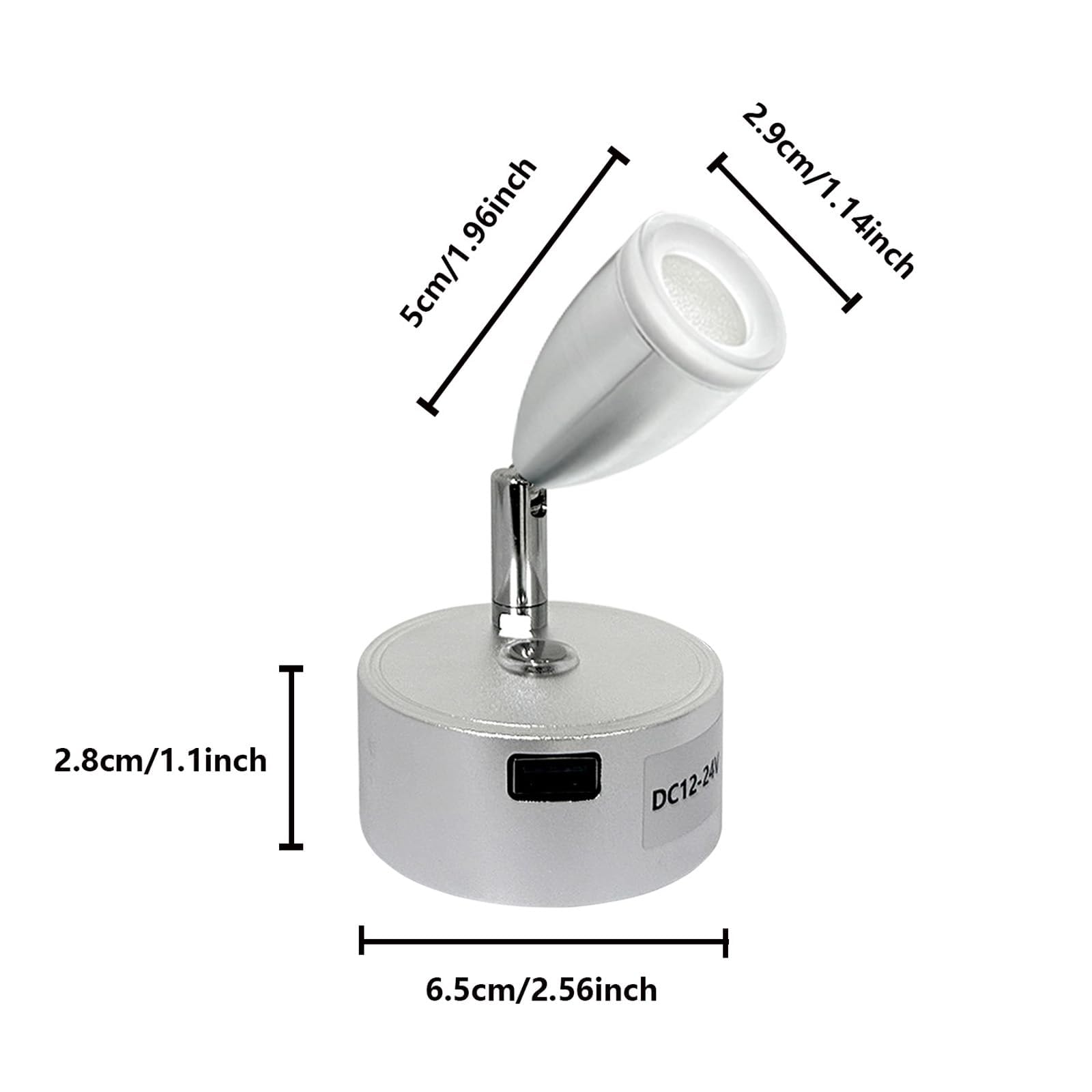 Lampada LED 12V Per Camper - Dimmerabile, 3 Temperature Colore, Collo Flessibile, USB - Foto 3