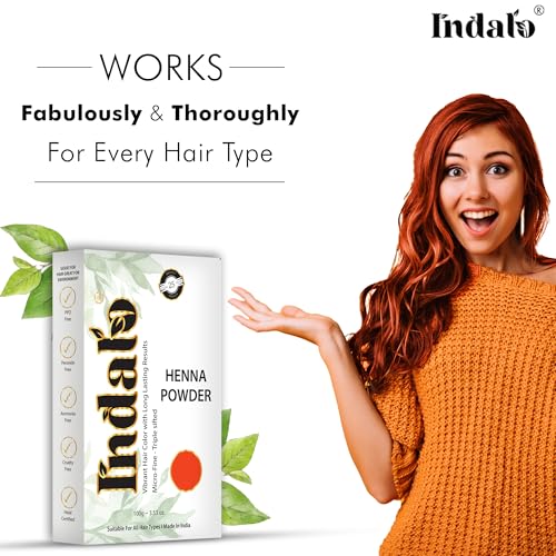 Image of Indalo Natural Henna (Lawsonia Inermis) Hair Colour Powder, No Ammonia No PPD No Paraben, Conditioning Hair Growth & Anti- Dandruff for Men & Women - 100gm Each (Pack of 3)