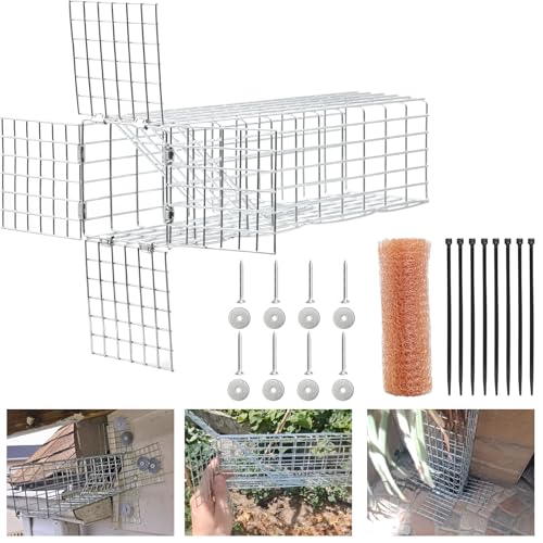 One Way Squirrel Door Excluder Humane Squirrel Trap 11 3 3 inch Rodents Excluder Includes Full Installation Kit with Screws Pressure Plate Cable tie & Copper mesh One Way Traps
