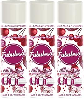 Fabulosa All in One Multi-Purpose Anti-Bacterial Disinfectant Air Freshener Spray, 400ml, 3 Pack, Black Cherry Merlot