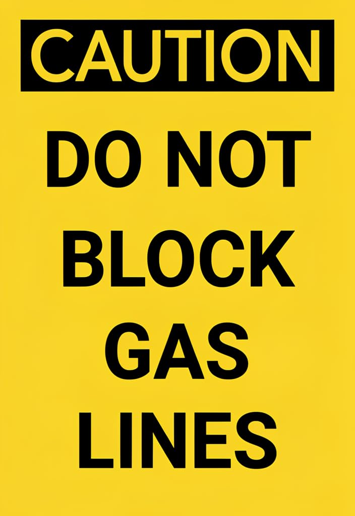 peiyeety CAUTION DoBlock Gas Lines Tin Sign 12x8 Inch, Yellow & Black Safety Warning Metal Plaque for Garage, Utility Room, Workshop, Jobsite, Home Decor & Reminder Sign