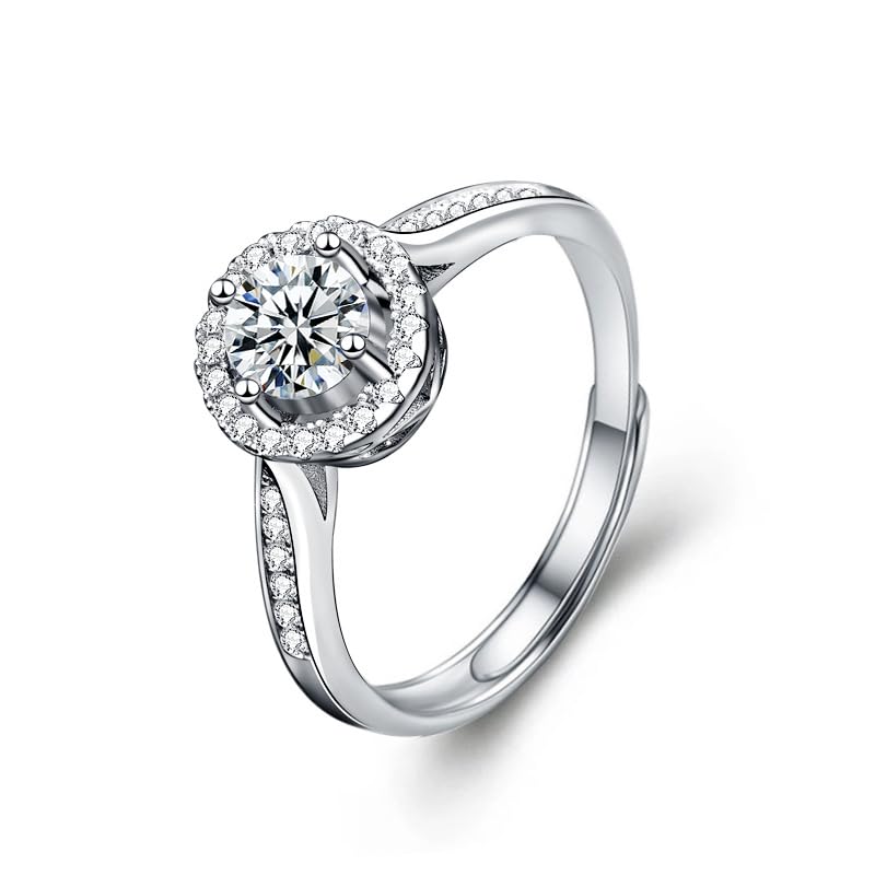 1CT/2CT Queen series moissanite ring, 952 silver, D-color VVS1-2, promise ring， rings for women