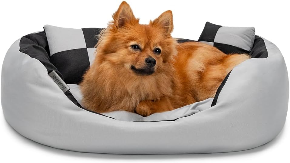 Empire World Velvet Dog Bed Washable Cat Beds For Indoor Cats And Puppy, Dog Bed Sofa For Dogs, Gift For Dogs And Cats, Oval Bed (L 55 X B 40 X H 17 Cm, Standard, Grey-Black) (B0D34WMM7G) Amazon Price History, Amazon Price Tracker