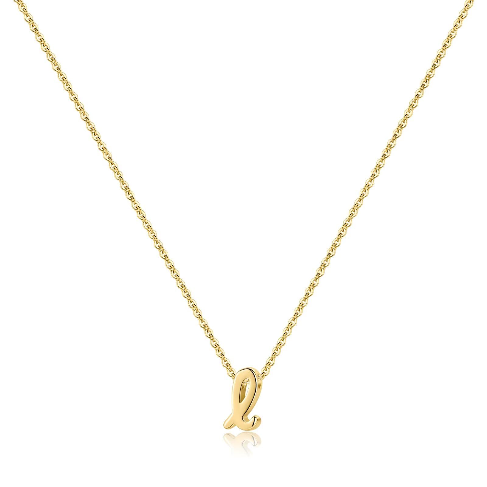 Memorjew 925 Sterling Silver Initial Necklace for Women s, Dainty Hypoallergenic Cursive Initial Necklace for Women s Jewelry Gifts