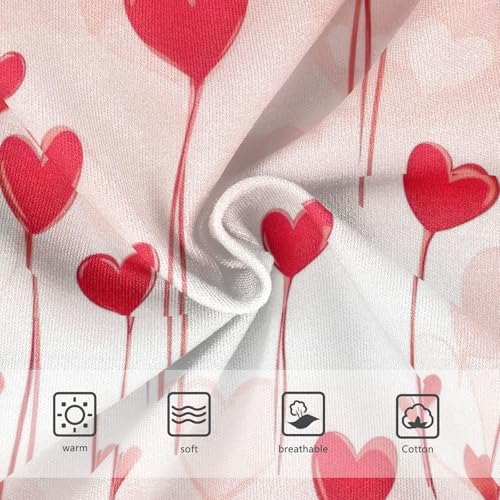 Red Heart Flowers Toddler Underwear Girls, Girls' Cotton Brief Underwear, 2T–8 Years3