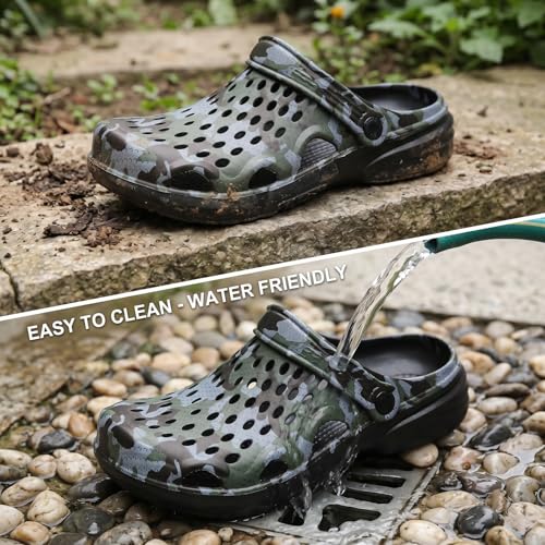 Image of CERYTHRINA Mens Garden Clogs Lightweight Breathable Slip on Sandals Fashions Pool Beach Shoes Non Slip Home Clogs Slippers