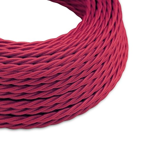 Cable eléctrico trenzado vintage de 5 metros, 2 núcleos, cable eléctrico trenzado italiano de 0,75 mm, cable eléctrico flexible para iluminación de otros aparatos