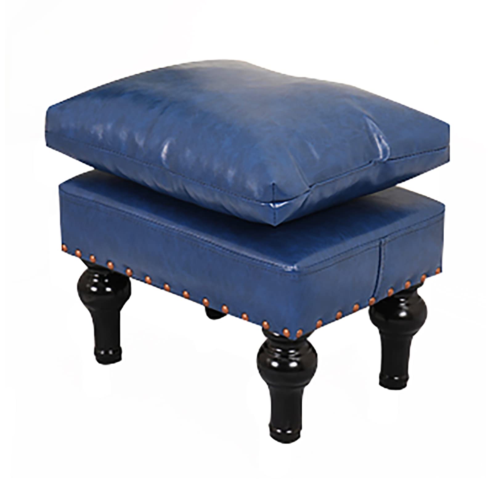 Repose-Pieds en Cuir et Bois Massif au Design Noble pour Entrée et Salon