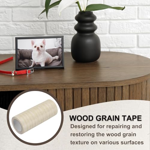 Image of PATIKIL Wood Grain Tape 4.7 inch x 15 Ft, Self-Adhesive Wood Texture Repair Tape Realistic Wood Effect Contact Paper Patch for Furniture Cabinets Floor Walls Home Decoration, Light Yellow Oak