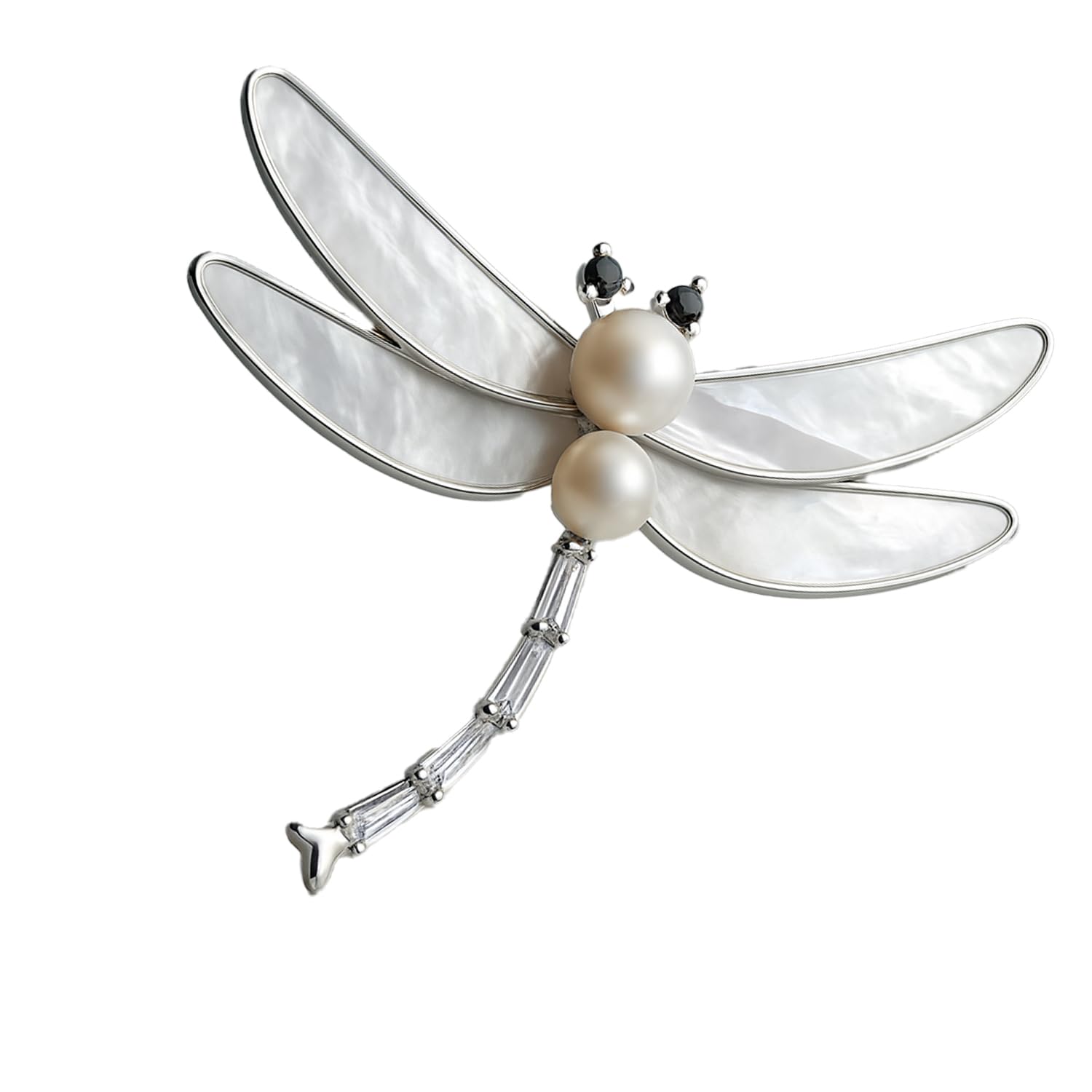 vama FASHIONS Elegant Silver Plated Dragonfly Brooch Pin with Pearl Insect Lapel Pin Suits Jackets Blazers Sherwanis Kurtas Waistcoats Nehru Jackets Jewelry Gift Accessory for Men & Boys-picture-45