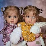 cosheng Lifelike Reborn Baby Dolls Girl - 24 Inch Twins Newborn Toddler Silicone Reborn Doll Real Life Baby Dolls Bebe Reborn Girl Xmas Gift