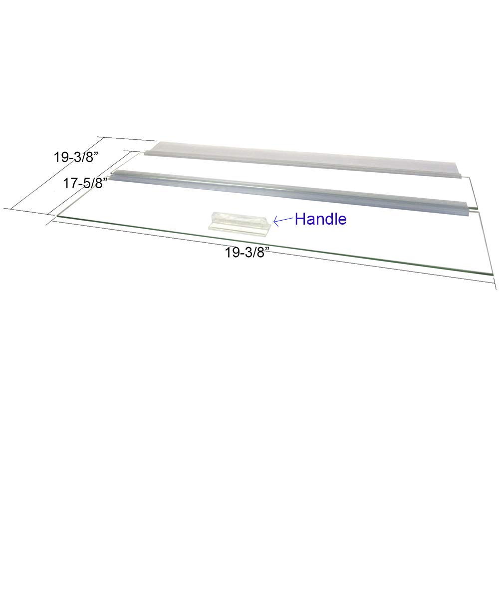Glass Canopy for Aquariums with and Without Center Braces, 10 Gallon to 200 Gallon Aquariums (Tank Without Center Brace, 20" L x 20" W)