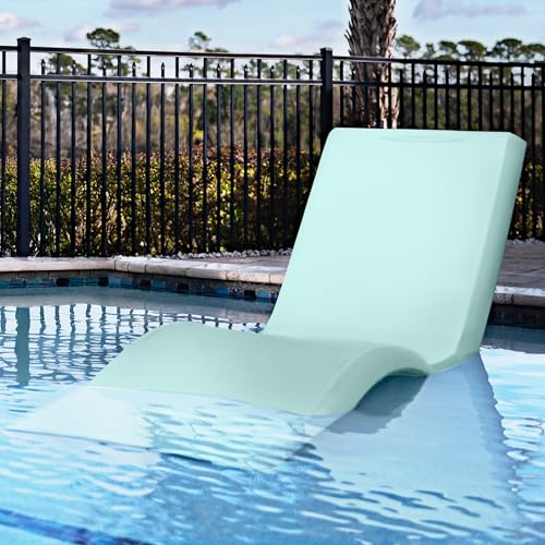 Image of Step2 Vero Pool Lounger, Outdoor /Indoor Waterproof Patio Furniture, Pool Lounge Chair, Use in Pools Up to 12-Inches of Water or Poolside Ledge, Made of Durable Plastic, Weighted, Julep