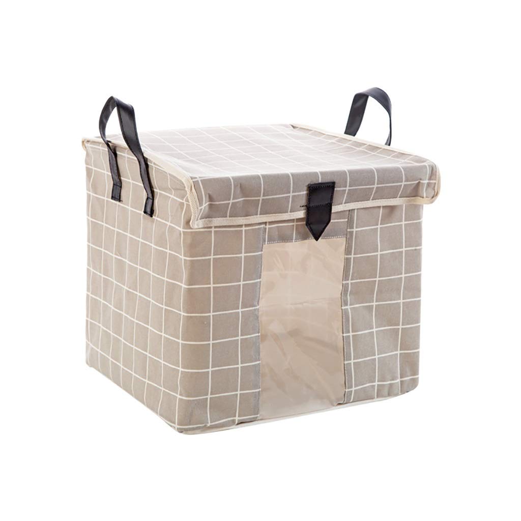 ETRGFTHU Cotton Linen Storage Box Underwear Sorting Box Home Cloth Wardrobe Storage Box Artifact Moisture-proof and Breathable High Capacity 36x36x32CM(A)