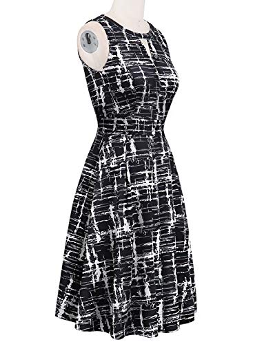 Image of Sureple Women's Retro Sleeveless Swing Casual Work Summer Party Dress with Pockets