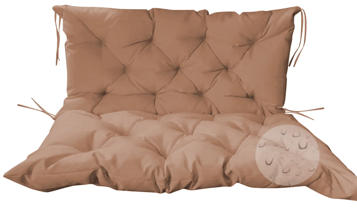 Coussin de banc de jardin imperméable kaki 100x100 cm confortable pour terrasse
