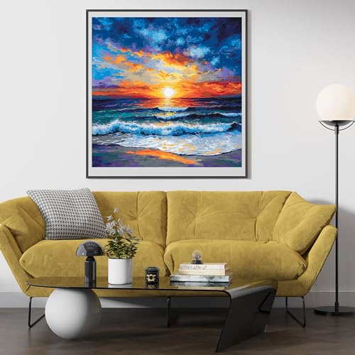 Image of Moohue DIY Counted Stamped Cross Stitch Kits for Adults 14 Count Cross Stitch Patterns Printed Cross Stitch Kits for Adults (Natural Scene)