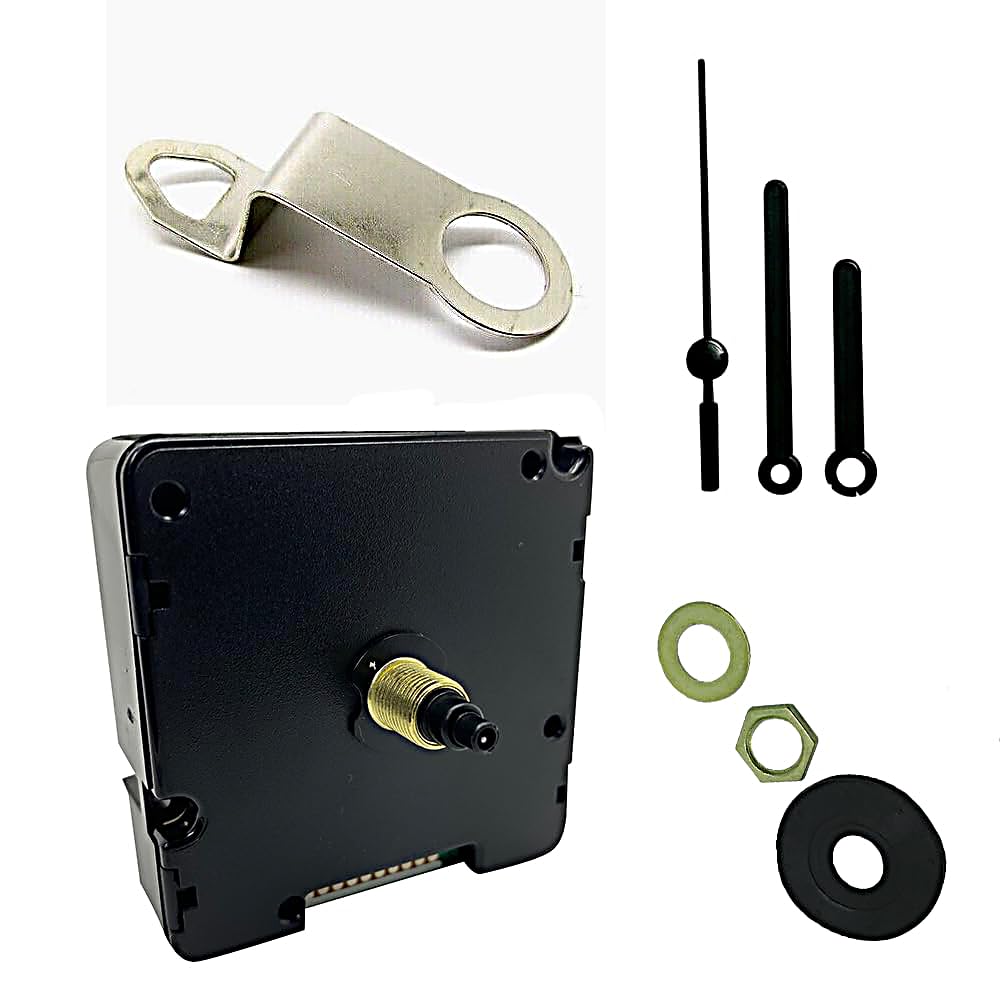 Ticking Battery Operated Automic UK Radio Controlled Clock Movement Mechanism/Motor Quartz MSF Signal (1, 55mm (B) Black Plastic Hands)