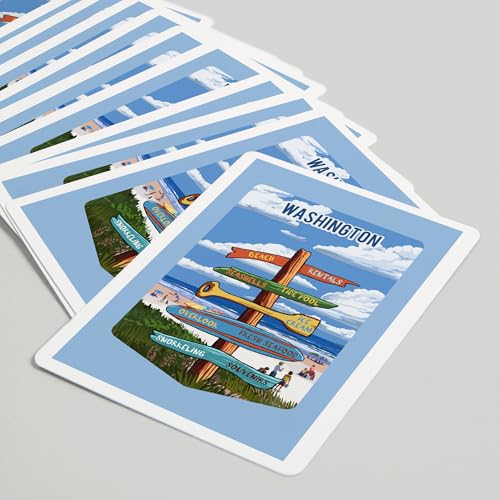 Baraja de 52 cartas tamaño póker Washington Coast Beach miniatura 5