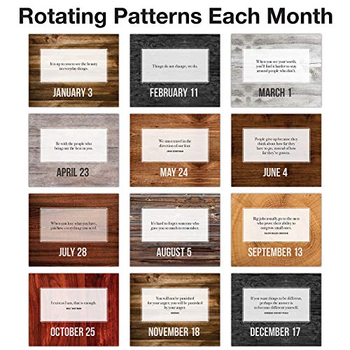 Motivational & Inspirational Perpetual Daily Flip Calendar With Self-Standing Easel (Woodgrain) #TOP2