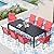 VICLLAX Patio Dining Set for 8, 9 Pieces Outdoor Furniture Set Includes Expandable Patio Table and 8 Patio Stackable Sling Chairs for Lawn Garden, Red Chairs