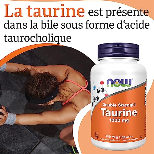 Now Foods, Taurine, Amidon Double, 1.000 mg, 100 Capsules végétaliennes, Testé en Laboratoire, Acide Aminé, Sans Gluten, Sans Soja, Végétarien – Image 4