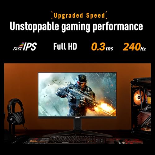 Image of ASUS TUF Gaming Series 5 23.8 inch 1080P Monitor (VG249QML5A) - Fast-IPS, 240Hz, 0.3ms, G-SYNC Compatible, FreeSync Premium, 99% sRGB, Height Adjustable, DisplayWidget, Gaming AI, 3 yr Warranty