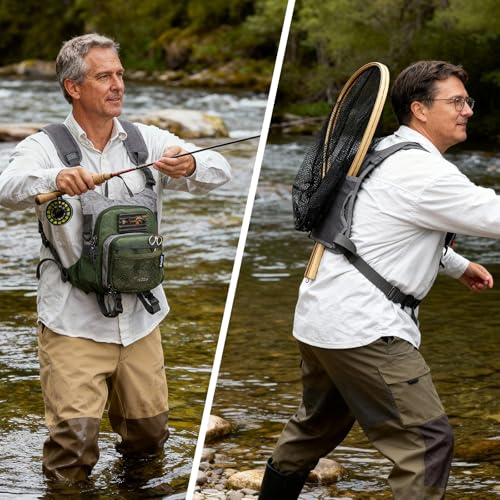 QulayQualy Fly Fishing Chest Pack Vest Tackle Fly Bag miniatura 5