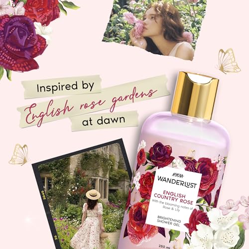 Image of Nykaa Wanderlust English Country Rose Body Wash for Women | Hydrating & Barrier Repair with Vitamin E & Glycerine | Gentle Cleanser for Nourished, Refreshing Skin | 250ml | Paraben-Free & Vegan