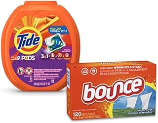Tide PODS 3 in 1 HE Turbo Laundry Detergent Soap Pods, Spring Meadow Scent, 81 Count Tub with Dryer Sheets Laundry Fabric Softener for Static Control, 120 Count