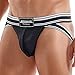 JOCKMAIL Men's Jockstrap Athletic Supporter Low Rise Briefs Sport Underwear Black