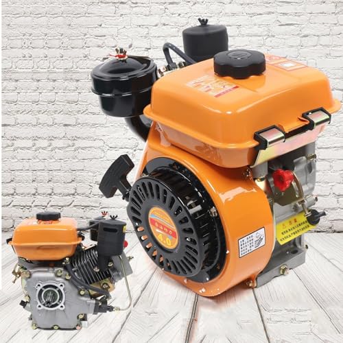 Motores de diésel Motor diésel de 4 tiempos 196CC -168F/2200W Motor de arranque manual con eje de un solo cilindro - Grupos electrógenos de motor diésel con refrigeración por aire for maquinaria agríc