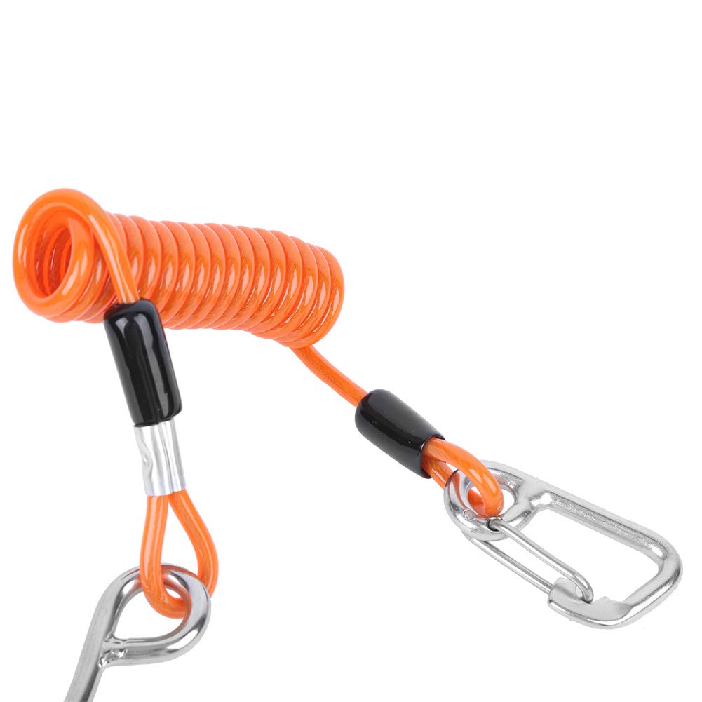 Gavigain Drift Dive Hooks Spring Loaded Loss Prevention Rope for Drift Diving Stainless Steel Dive Hooks Sport Accessories Durable Sea Diving Tools (Orange)
