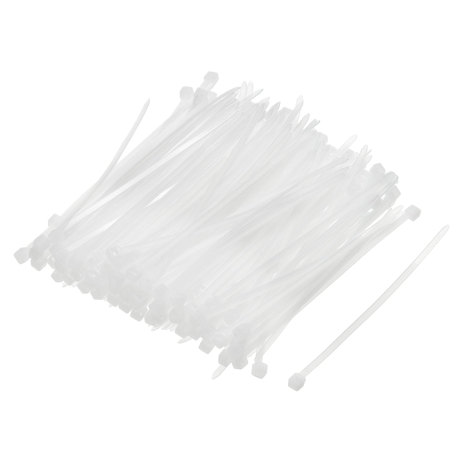 sourcing map 4 Inch White Zip Ties, 500 Pcs Cable Ties Nylon Strip Zip Wire Cable Heavy Duty Tie Fastener Off for Outdoor Use Garden