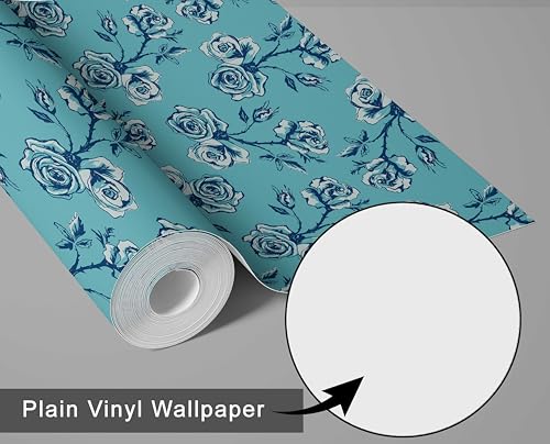 Revestimiento de pared autoadhesivo lavable con diseño botánico de rosas dibujadas 7