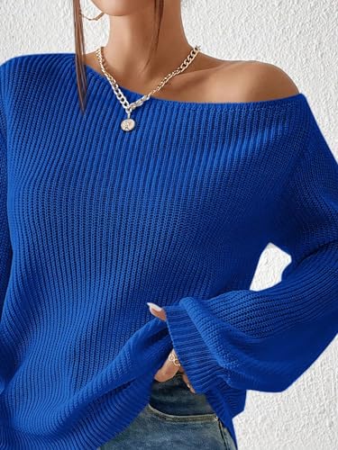 Verdusa Women's Oversized Off The Shoulder Sweater Long Sleeve Fall Chic Knit Tops4